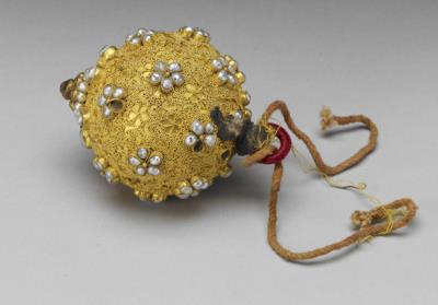 图片[2]-Gold overlay button inlaid with seed pearls, Qing dynasty, 18th-19th c., work of the Muslim regions-China Archive